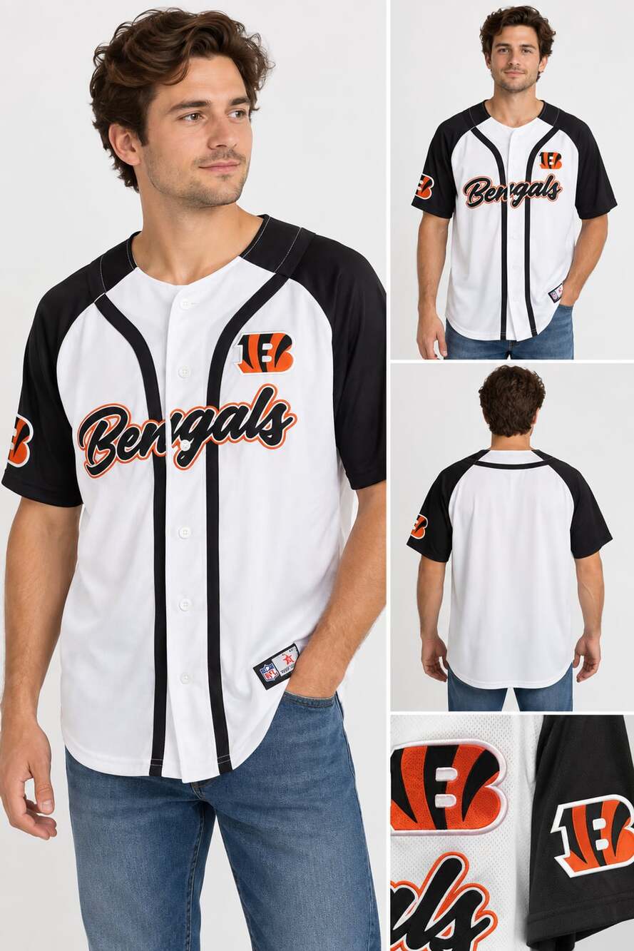 NFL Cincinnati Bengals Men's Full-Button Baseball Jersey Size 2XL